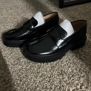 Classic Women's Black Leather Penny Loafers
